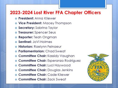 2023-2024 FFA Officers