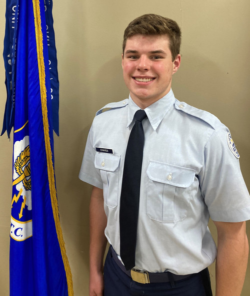 Image of Andrew Edwards, a Henley senior who won an Air Force Junior ROTC Flight Academy Program scholarship