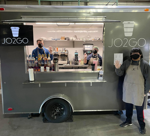 KCTP students serving drinks in the JO2Go cart