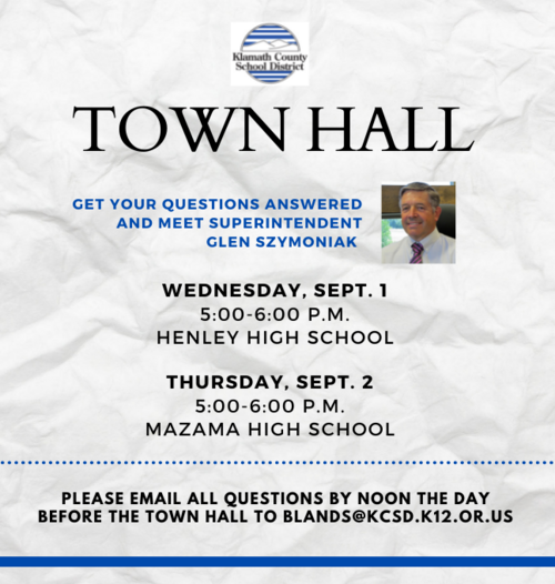 Graphic of town hall information
